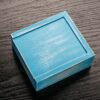 Wooden Box With Sliding Lid -Woodwash Blue-1493