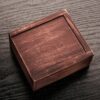 Wooden Box With Sliding Lid -Woodwash Burgundy-1496